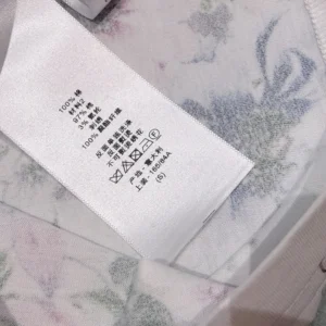 Dior Women Embroidered Fitted T-Shirt White Cotton Jersey with Multicolor Dior Hortensia Garden Motif