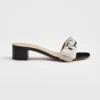Dior Women J'Adior Heeled Slide Black Embroidered Cotton KDO708LEC