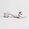 Dior Women J'Adior Heeled Slide Ivory Embroidered Cotton KDO708LEC