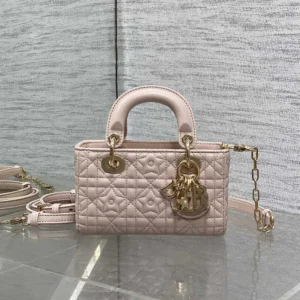 Dior Women Lady D-Joy Micro Bag Pink Cannage Lambskin with Star Motif
