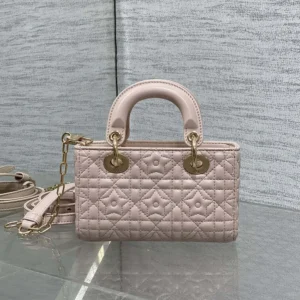Dior Women Lady D-Joy Micro Bag Pink Cannage Lambskin with Star Motif