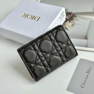 Dior Women Lady Dior Glycine Wallet Black Cannage Lambskin S2607OUQA