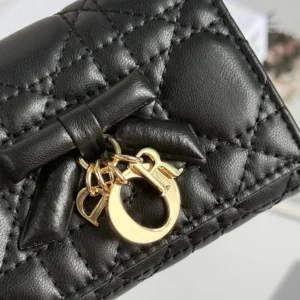 Dior Women Lady Dior Glycine Wallet Black Cannage Lambskin S2607OUQA