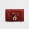 Dior Women Lady Dior Glycine Wallet Garance Red Cannage Lambskin S2607OUQA