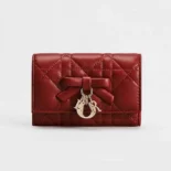 Dior Women Lady Dior Glycine Wallet Garance Red Cannage Lambskin S2607OUQA