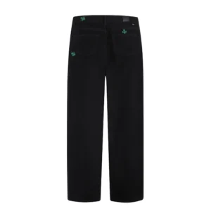 Dior Women Long Regular Jeans with Dior Clover Embroideries Black Cotton Twill