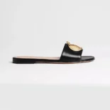 Dior Women Médaillon Buckle Slide Black Lambskin KCO694LAB