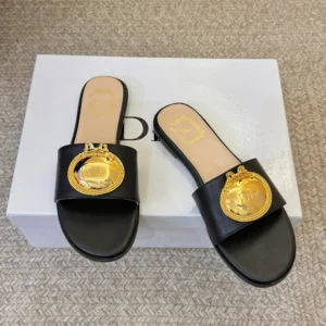 Dior Women Médaillon Buckle Slide Black Lambskin KCO694LAB