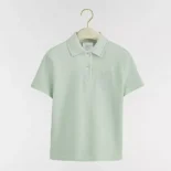 Dior Women Médaillon Embroidered Polo Shirt Green Cotton-Blend Piqué 623T16A4C95
