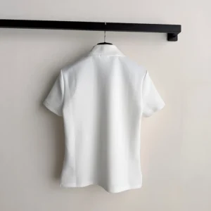 Dior Women Médaillon Embroidered Polo Shirt White Cotton-Blend Piqué 623T16A4C95
