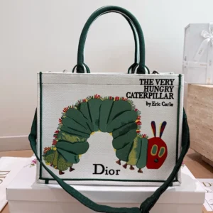 Dior Women Medium Dior Book Tote with Strap Multicolor Book Cover Embroidery