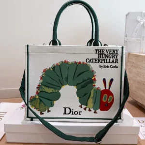 Dior Women Medium Dior Book Tote with Strap Multicolor Book Cover Embroidery