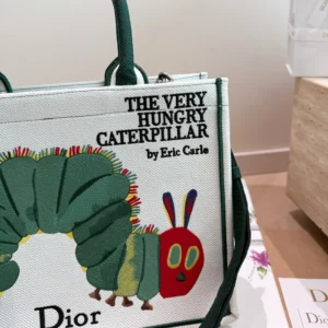 Dior Women Medium Dior Book Tote with Strap Multicolor Book Cover Embroidery