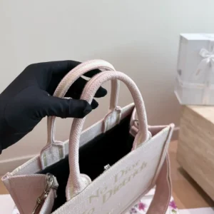 Dior Women Medium Dior Book Tote with Strap Rose Tendre No Dior No Dietrich Embroidery