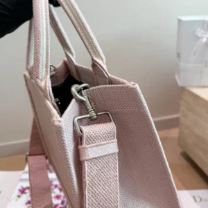 Dior Women Medium Dior Book Tote with Strap Rose Tendre No Dior No Dietrich Embroidery