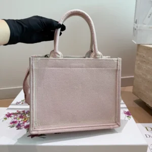 Dior Women Medium Dior Book Tote with Strap Rose Tendre No Dior No Dietrich Embroidery