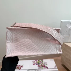 Dior Women Medium Dior Book Tote with Strap Rose Tendre No Dior No Dietrich Embroidery