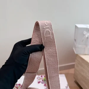 Dior Women Medium Dior Book Tote with Strap Rose Tendre No Dior No Dietrich Embroidery