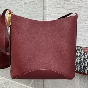 Dior Women Medium Dior Médaillon Bucket Bag Garance Red Grained Calfskin M1532QUQW