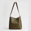Dior Women Medium Dior Médaillon Bucket Bag Khaki Grained Calfskin