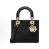 Dior Women Mini Lady Dior Dioramour Bag Black Cannage Lambskin with Star Motif