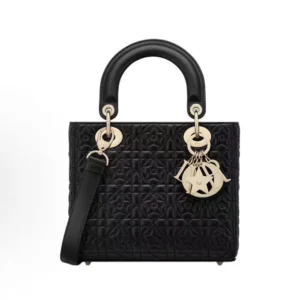 Dior Women Mini Lady Dior Dioramour Bag Black Cannage Lambskin with Star Motif