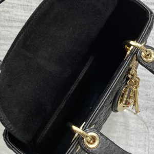 Dior Women Mini Lady Dior Dioramour Bag Black Cannage Lambskin with Star Motif