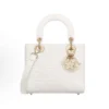Dior Women Mini Lady Dior Dioramour Bag Latte Cannage Lambskin with Star Motif