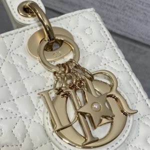 Dior Women Mini Lady Dior Dioramour Bag Latte Cannage Lambskin with Star Motif