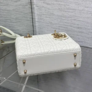 Dior Women Mini Lady Dior Dioramour Bag Latte Cannage Lambskin with Star Motif