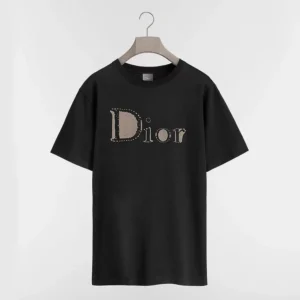 Dior Women Reverse T-Shirt Relaxed Fit Black Cotton Jersey 683J668B3036