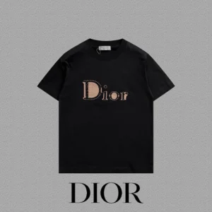 Dior Women Reverse T-Shirt Relaxed Fit Black Cotton Jersey 683J668B3036