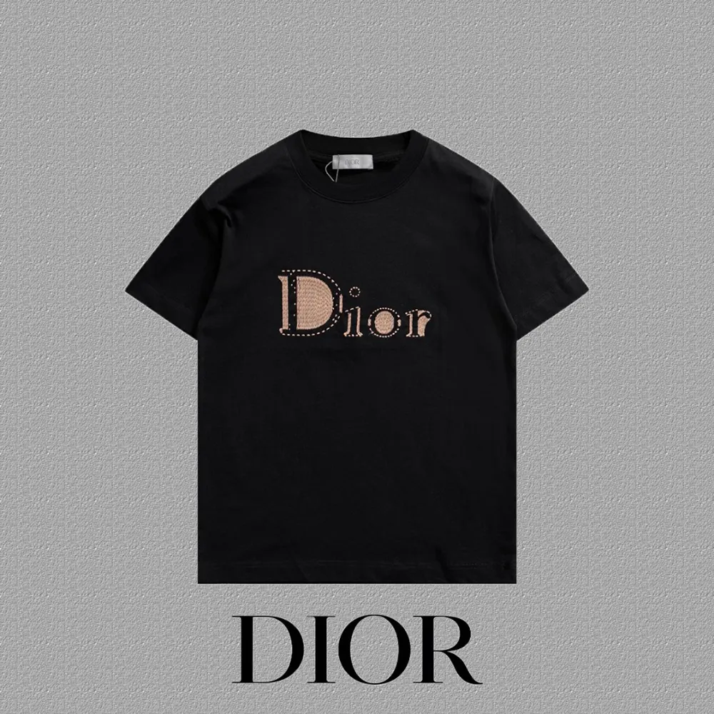 Dior Women Reverse T-Shirt Relaxed Fit Black Cotton Jersey 683J668B3036