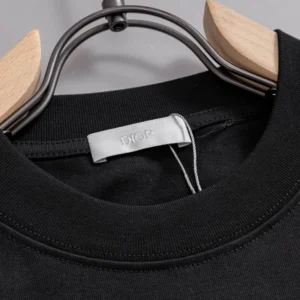 Dior Women Reverse T-Shirt Relaxed Fit Black Cotton Jersey 683J668B3036