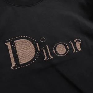 Dior Women Reverse T-Shirt Relaxed Fit Black Cotton Jersey 683J668B3036