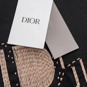 Dior Women Reverse T-Shirt Relaxed Fit Black Cotton Jersey 683J668B3036