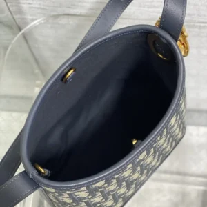 Dior Women Small Dior Médaillon Bucket Bag Blue Dior Oblique Jacquard M1531QTZQ