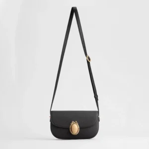 Dior Women Small Dior Médaillon Flap Bag Black Grained Calfskin M3919QDWP