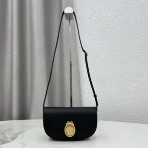 Dior Women Small Dior Médaillon Flap Bag Black Grained Calfskin M3919QDWP