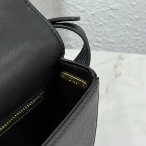 Dior Women Small Dior Médaillon Flap Bag Black Grained Calfskin M3919QDWP