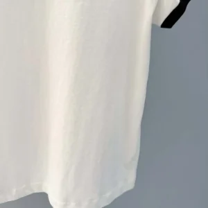Dior Women T-Shirt White and Black Cotton and Linen Jersey 513T07B4222
