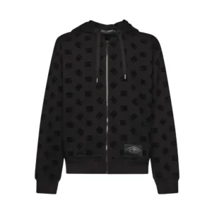 Dolce Gabbana D&G Men Jersey Sweatshirt with Flocked DG Logo Print