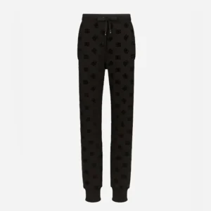 Dolce Gabbana D&G Men Jersey Jogging Pants with Flocked DG Logo Print