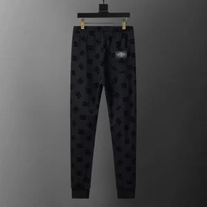 Dolce Gabbana D&G Men Jersey Jogging Pants with Flocked DG Logo Print