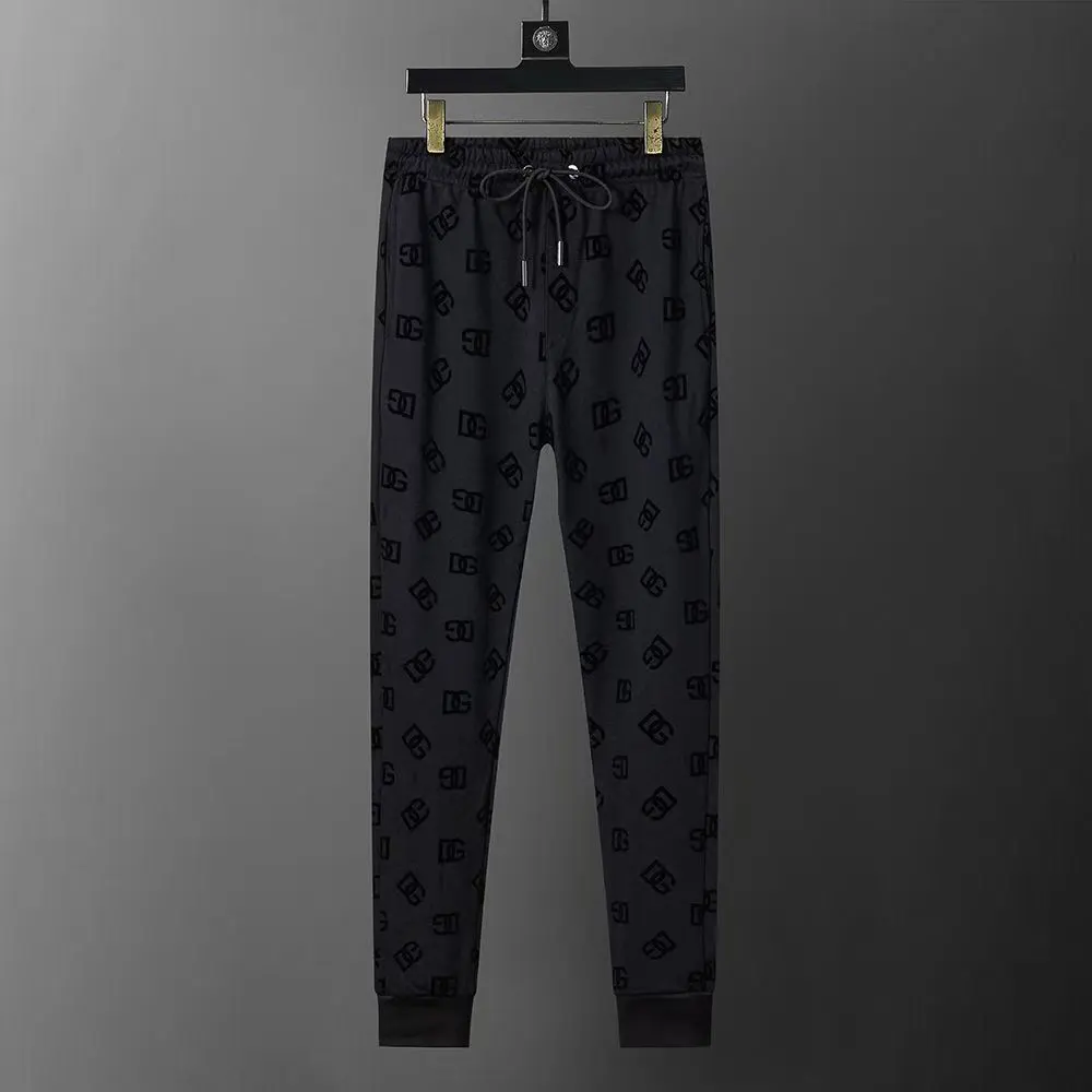 Dolce Gabbana D&G Men Jersey Jogging Pants with Flocked DG Logo Print
