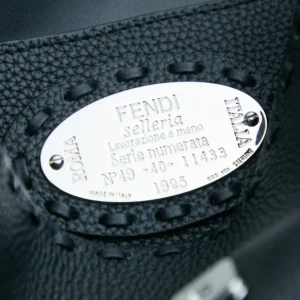 Fendi Women Baguette® Mini Black Selleria Bag with 309 Hand-sewn Stitches