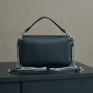 Fendi Women Baguette® Mini Black Selleria Bag with 309 Hand-sewn Stitches