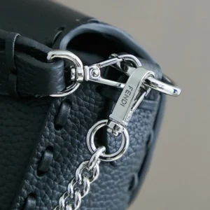 Fendi Women Baguette® Mini Black Selleria Bag with 309 Hand-sewn Stitches