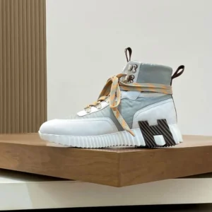 Hermes Men Klimb Sneaker in Ripstop Fabric and Suede Goatskin H251917