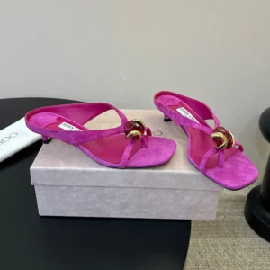 Jimmy Choo Women Emeri Stone 35 Violet Orchid And Dark Amber Suede Sandals